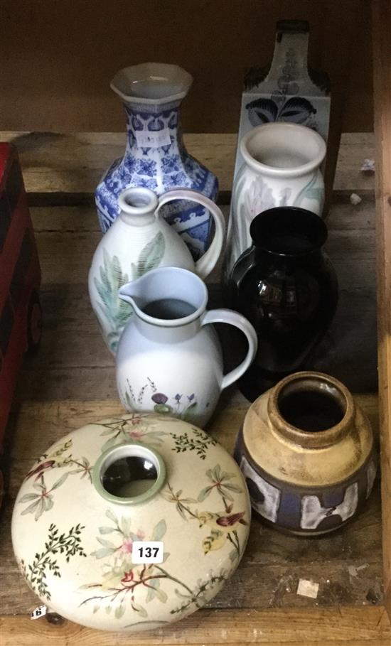 Collection of 1960s & later pottery vases etc